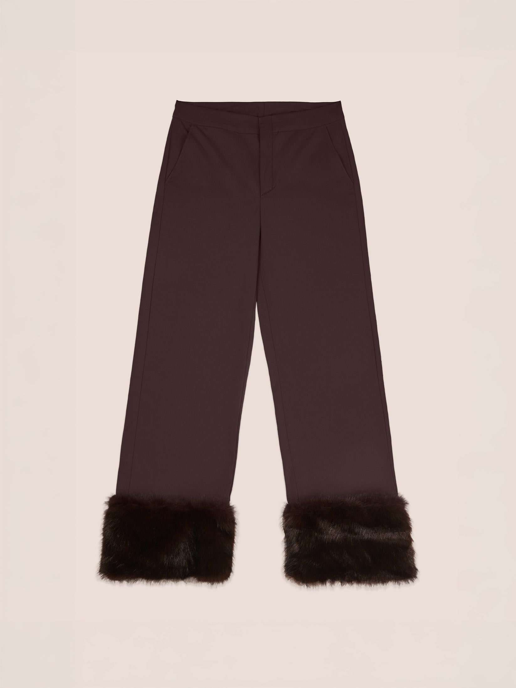 Brown trousers with Bear fur detail | CARMEN SAYS