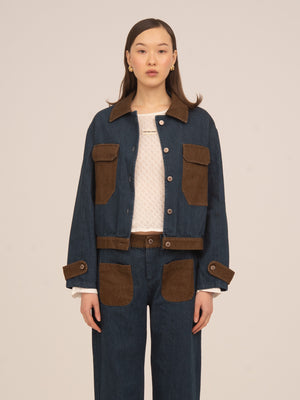 Backstreet Blue and Brown Denim Jacket