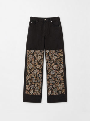 Hazel Brown Floral Panel Trousers
