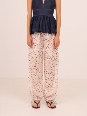 Cream Polka Dot Print FOMO Pants