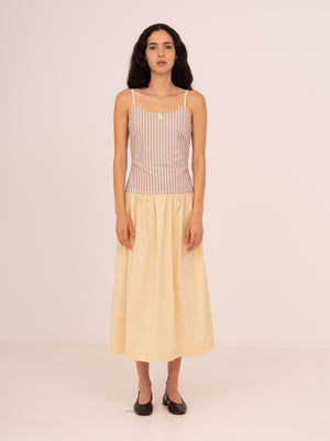 Vestido midi a rayas rosas Strawberry Crush