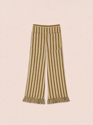 Golden Serenity Striped Pants