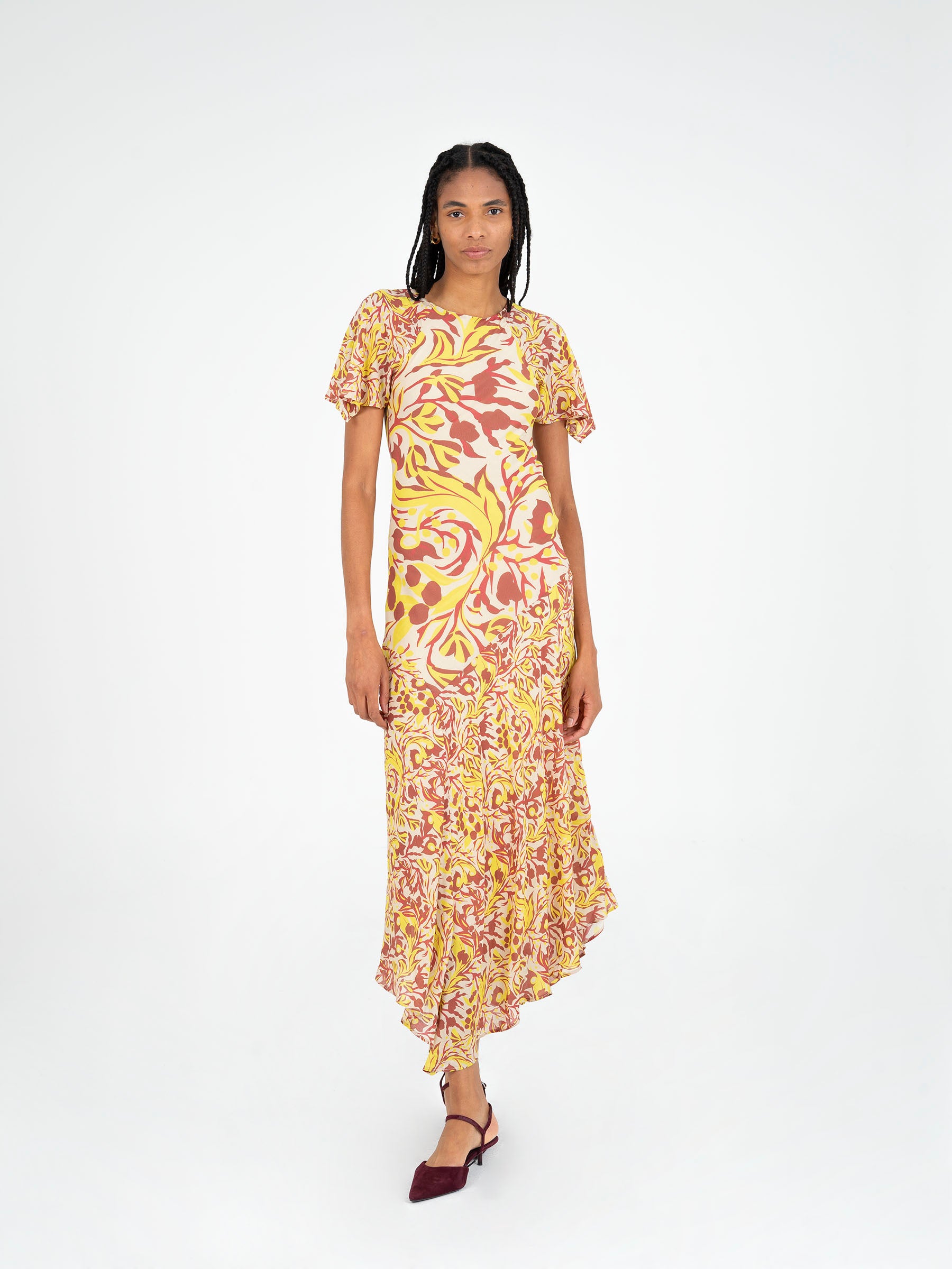 Multi-colored floral print maxi dress Multi-colored floral print maxi dress