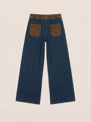 Backstreet Blue and Brown Denim Pants