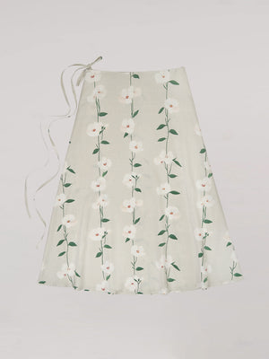 Falda de verano con estampado de flores arlequín