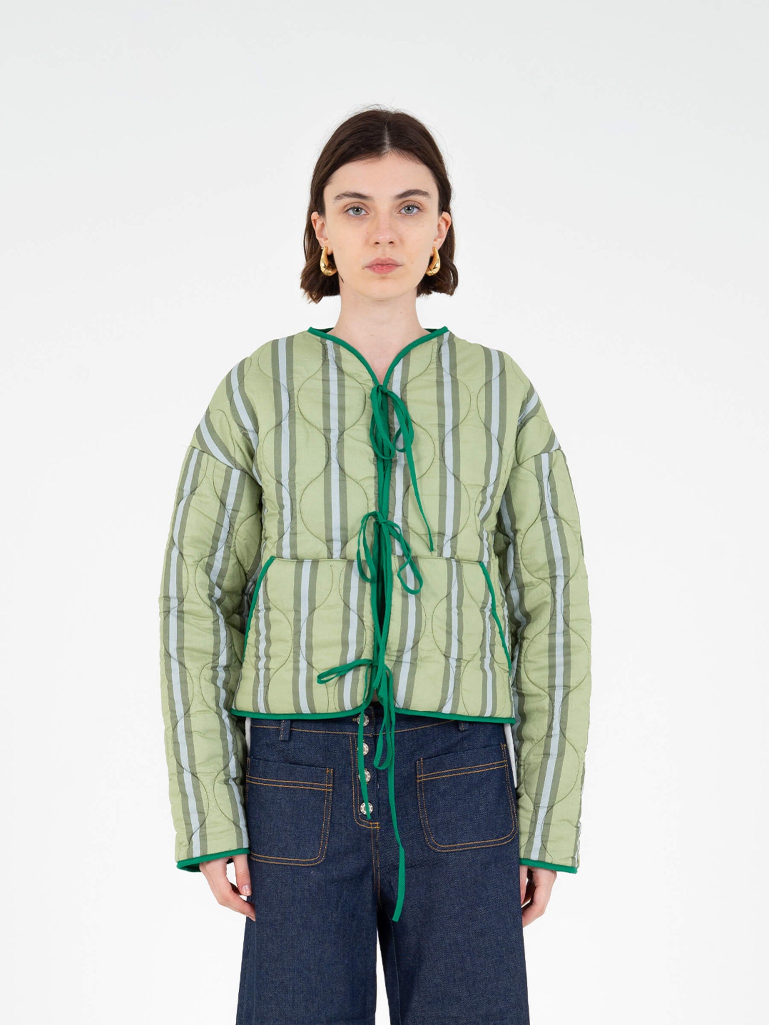 Euphoria striped puffer jacket