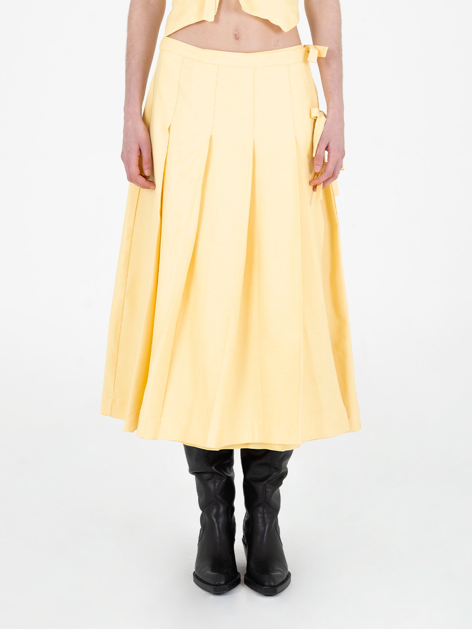 Harlem Yellow Pleated Skirt