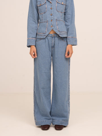Flash Denim Wide Leg Denim Pants
