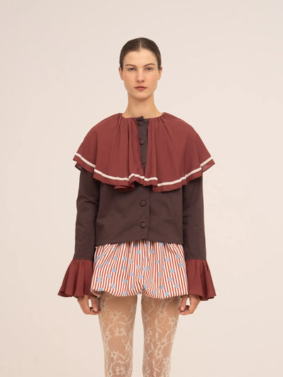 Frosted Brown Cape Jacket