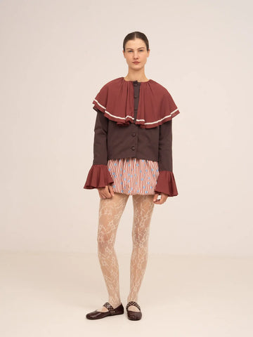 Frosted Brown Cape Jacket