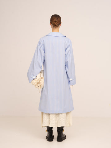 Hunter Striped Blue Trench Coat