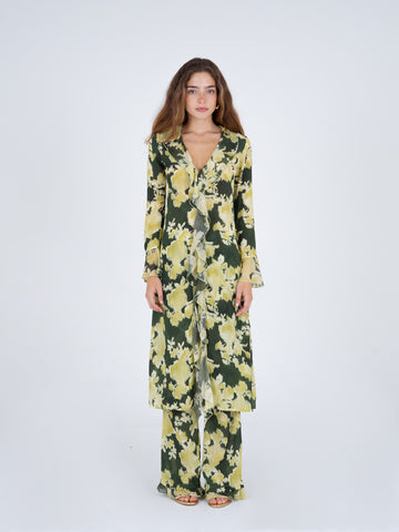 Lime Lagoon Flower Print Pants