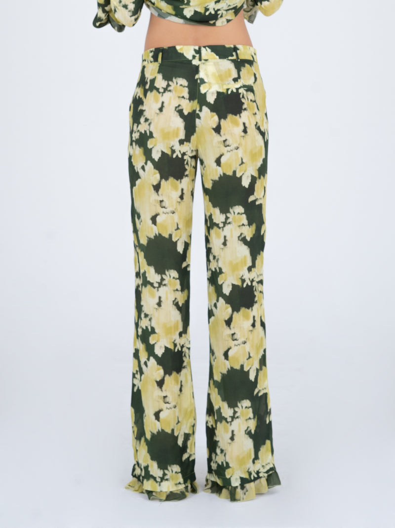 Lime Lagoon Flower Print Pants
