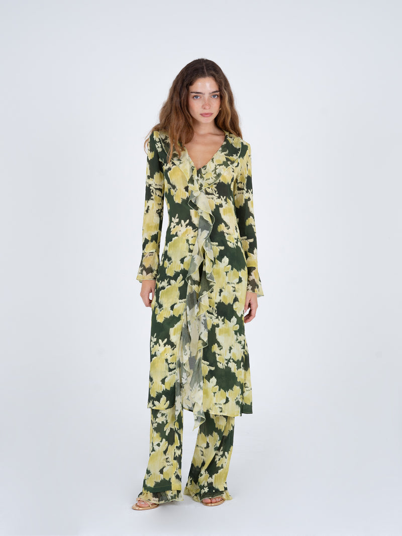 Lime Lagoon Flower Print Pants