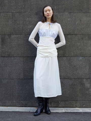 Sidewalk White Midi Skirt