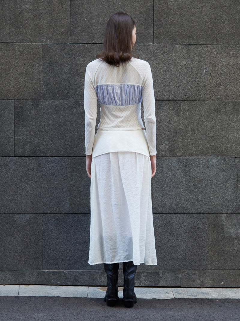 Sidewalk White Midi Skirt