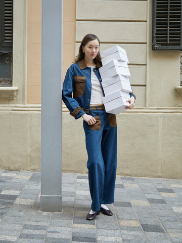 Backstreet Blue and Brown Denim Pants