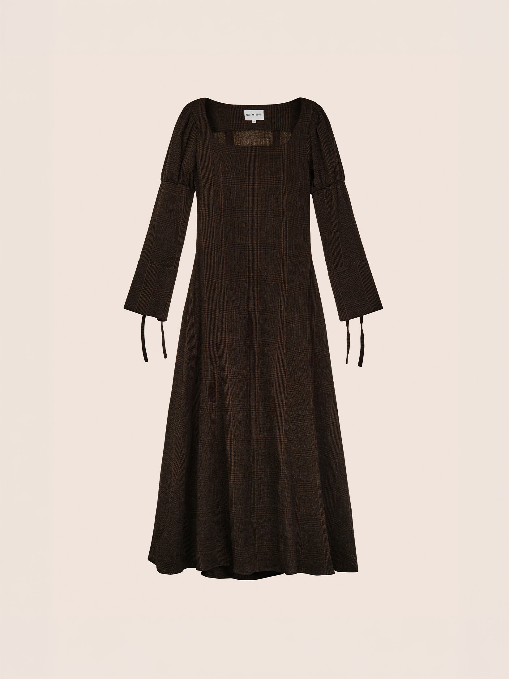 Rush Brown Plaid Maxi Dress