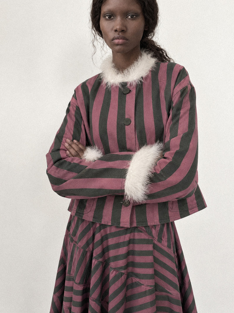 Stripe Dorée Feather Jacket