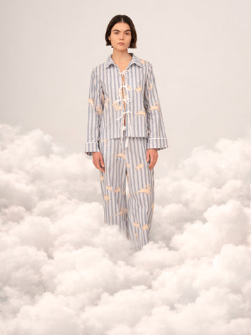 Striped Bambi Blue Print Pyjama Pants