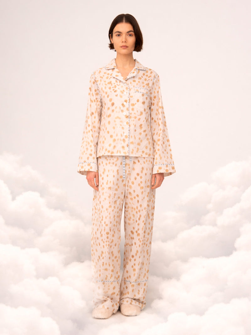 White Bambi Deer Print Pyjama Pants