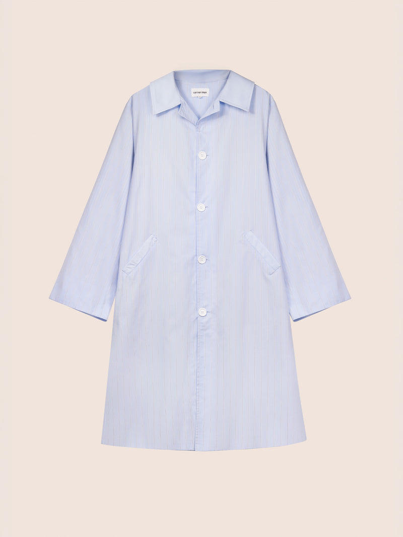 Abrigo azul a rayas tipo trench Hunter