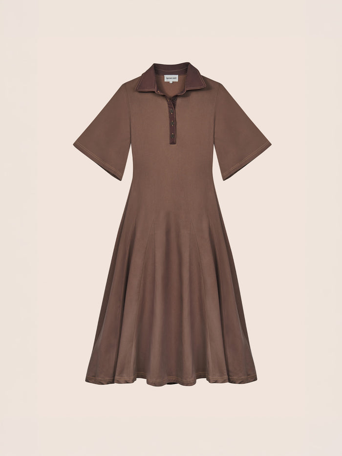 Mocha Brown Midi Dress
