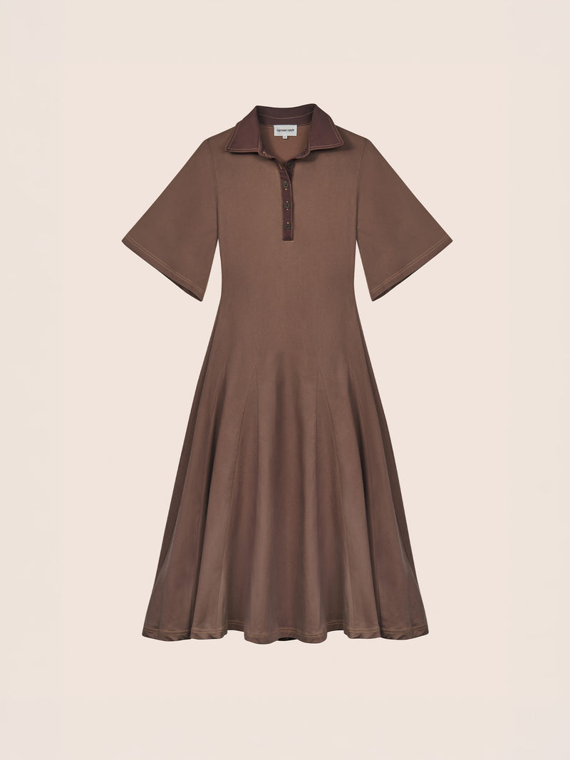 Mocha Brown Midi Dress