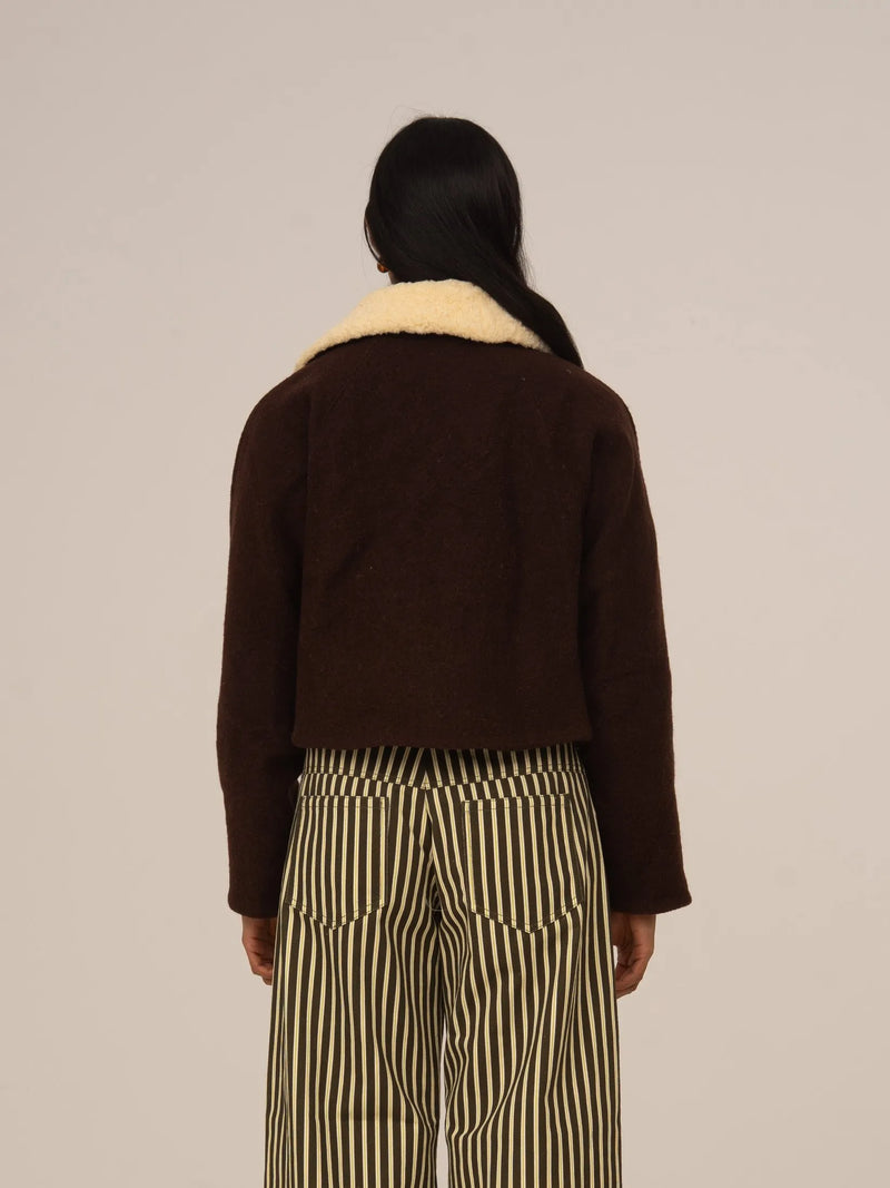 Acorn Cropped Brown Jacket