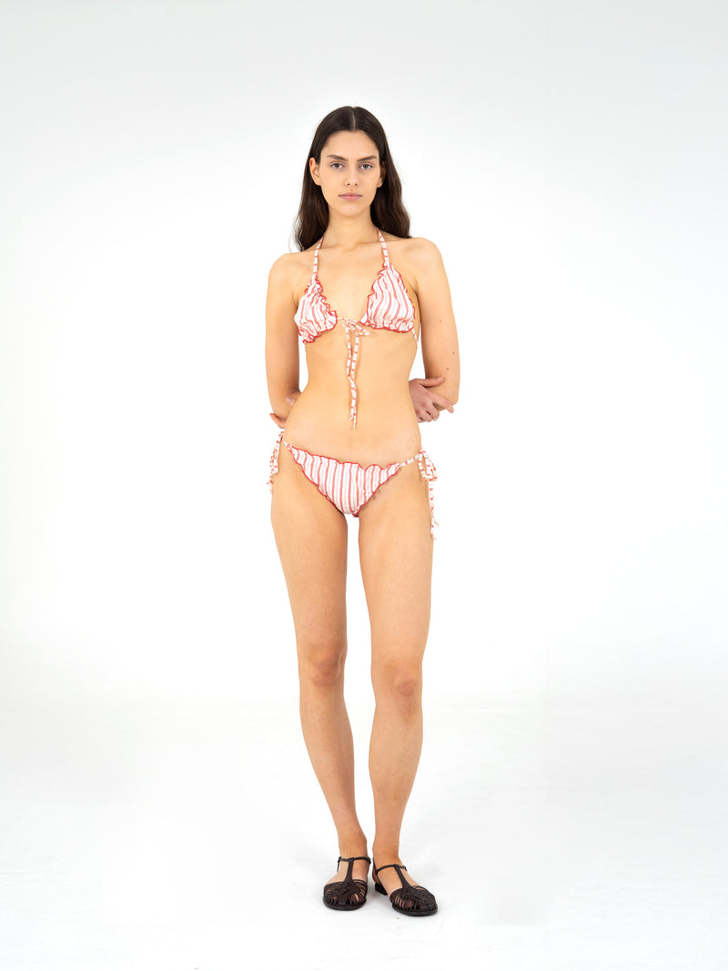 Alchemist Striped Ruched Bikini Bottom camisas y camisetas