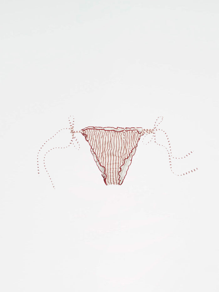 Alchemist Striped Ruched Bikini Bottom