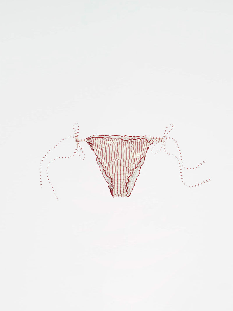 Alchemist Striped Ruched Bikini Bottom camisas y camisetas