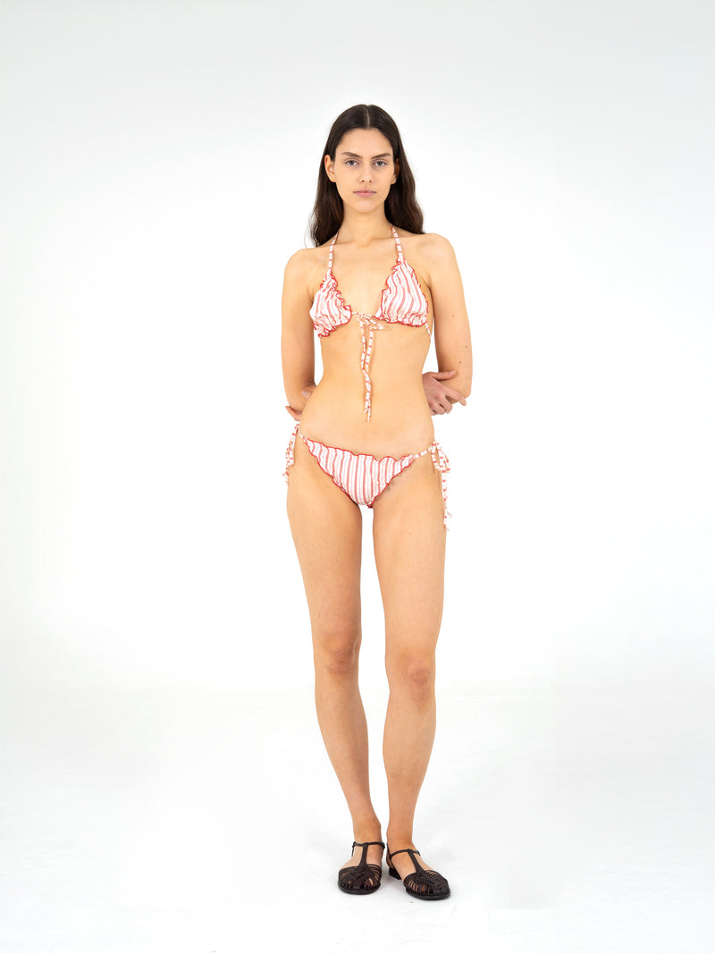 Alchemist Striped Ruched Bikini Top camisas y camisetas
