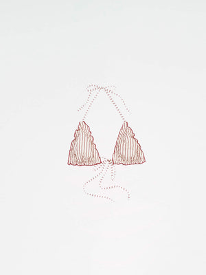 Alchemist Striped Ruched Bikini Top