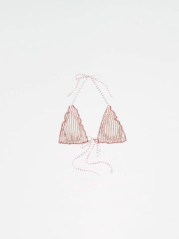 Alchemist Striped Ruched Bikini Top