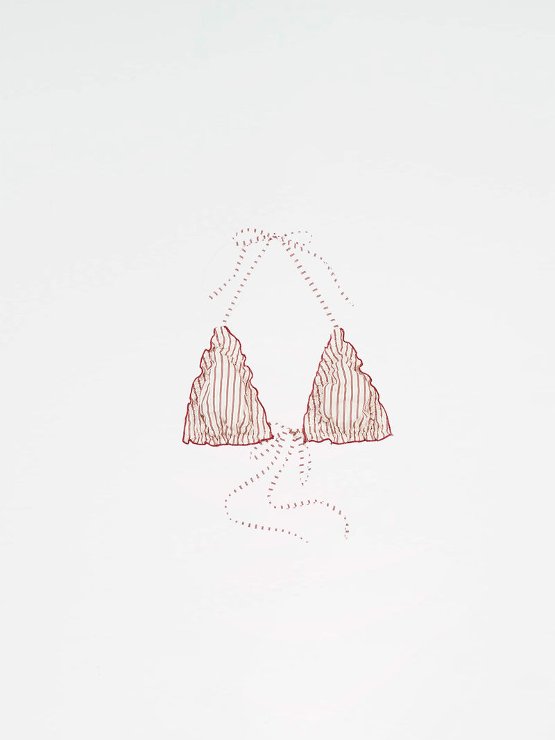 Alchemist Striped Ruched Bikini Top camisas y camisetas
