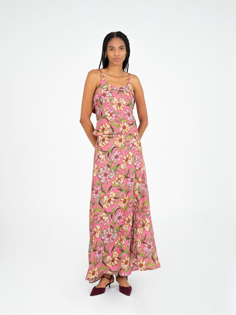 Amara Pink Floral Print Top camisas y camisetas