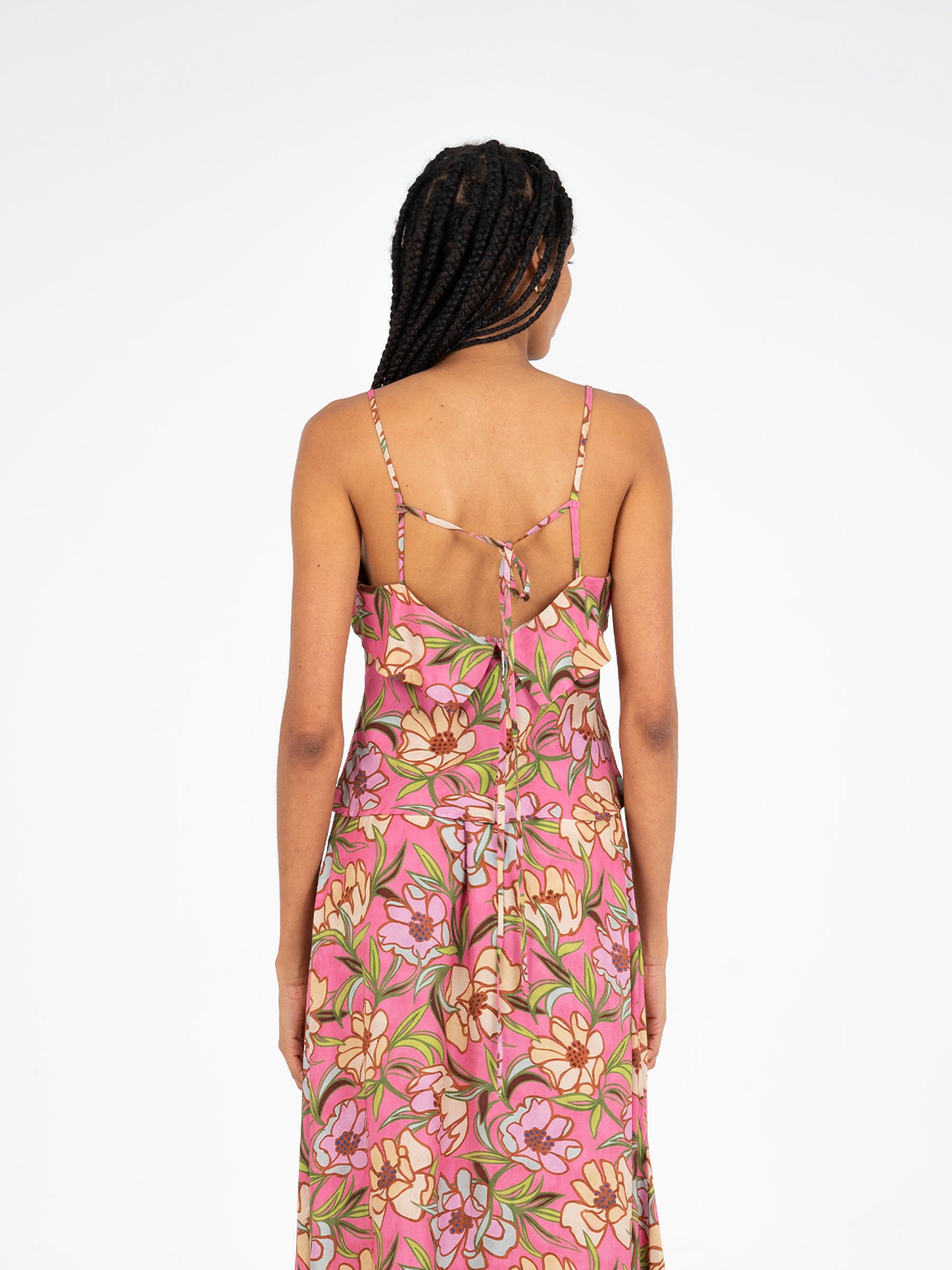 Amara Pink Floral Print Top camisas y camisetas