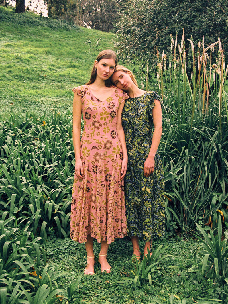 Amour Pink Floral Print Dress vestidos