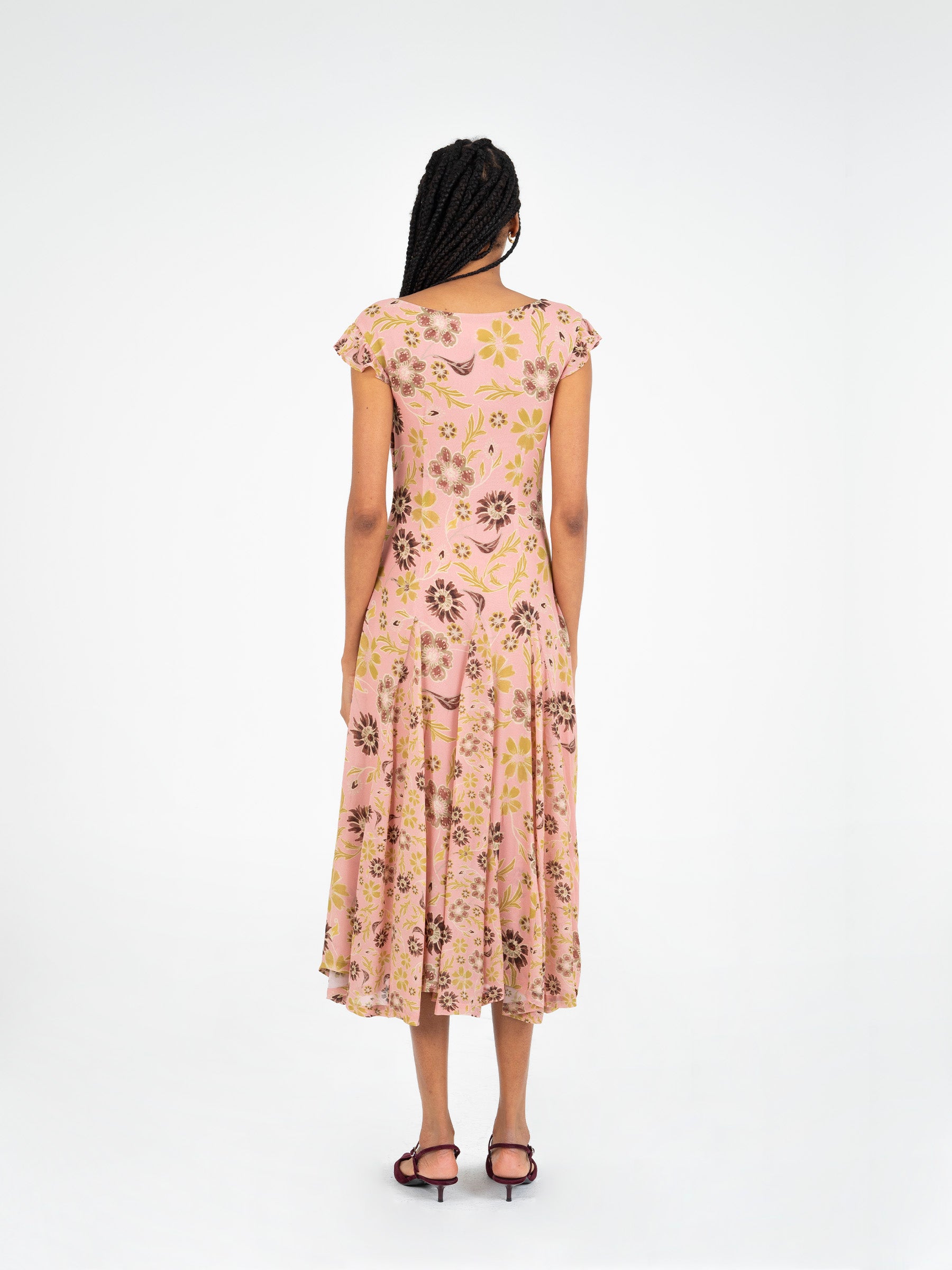Amour Pink Floral Print Dress vestidos
