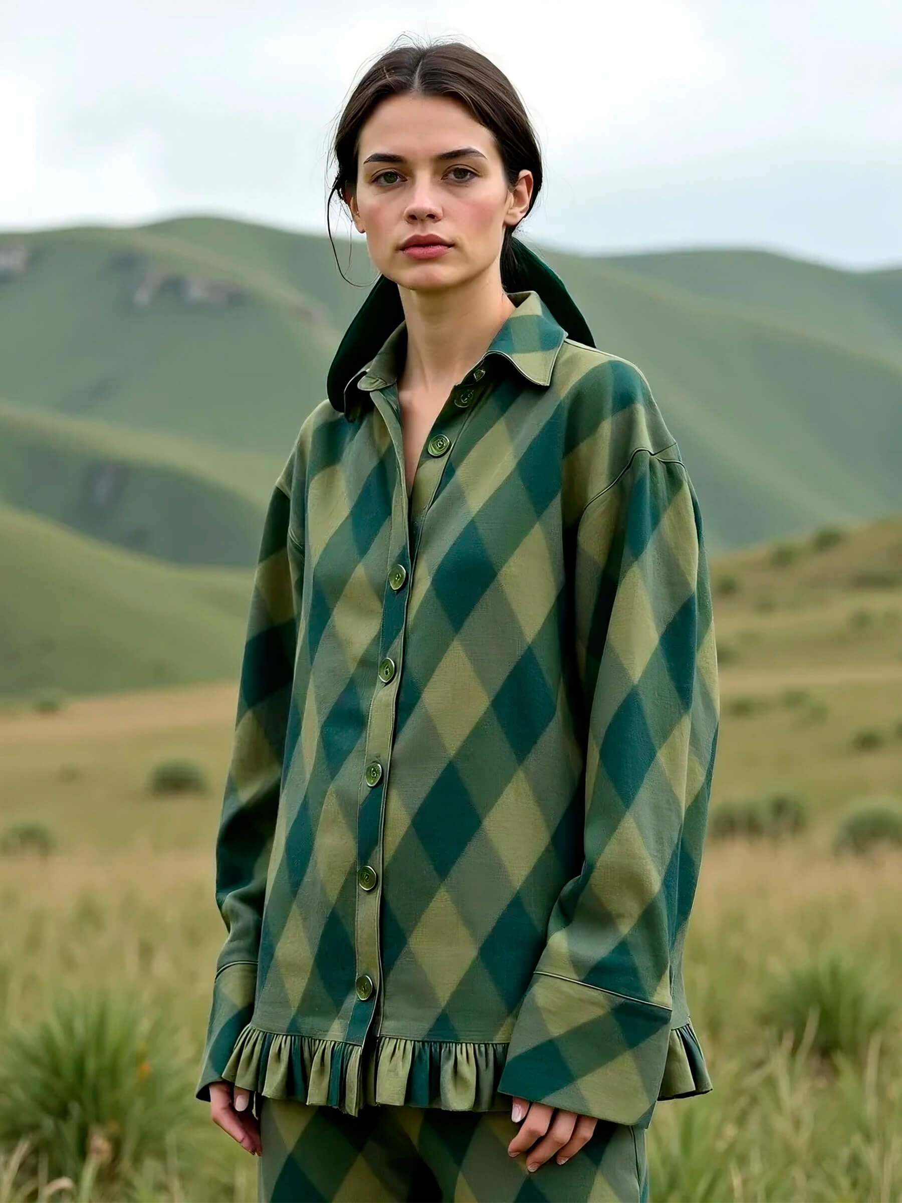 Annapurna Green Rhombus Shirt camisas y camisetas