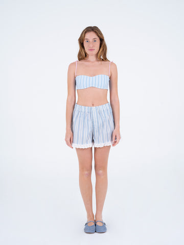 Aquatic Striped Print Shorts