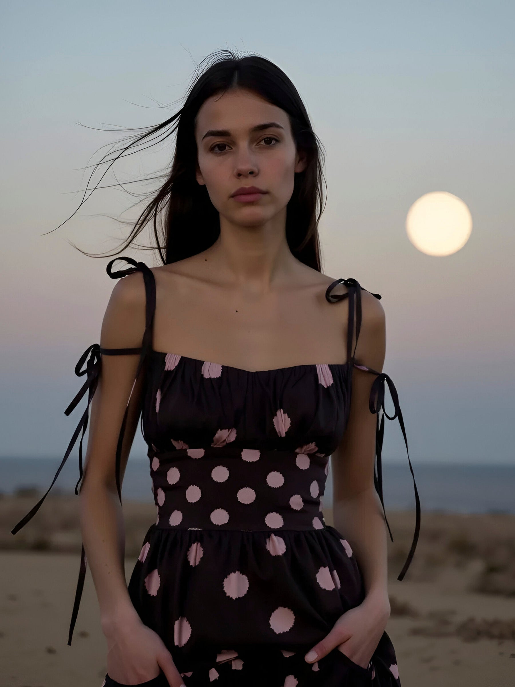 Astra Brown Polka Dot Print Top camisas y camisetas