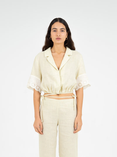 Aurora Linen Beige Top