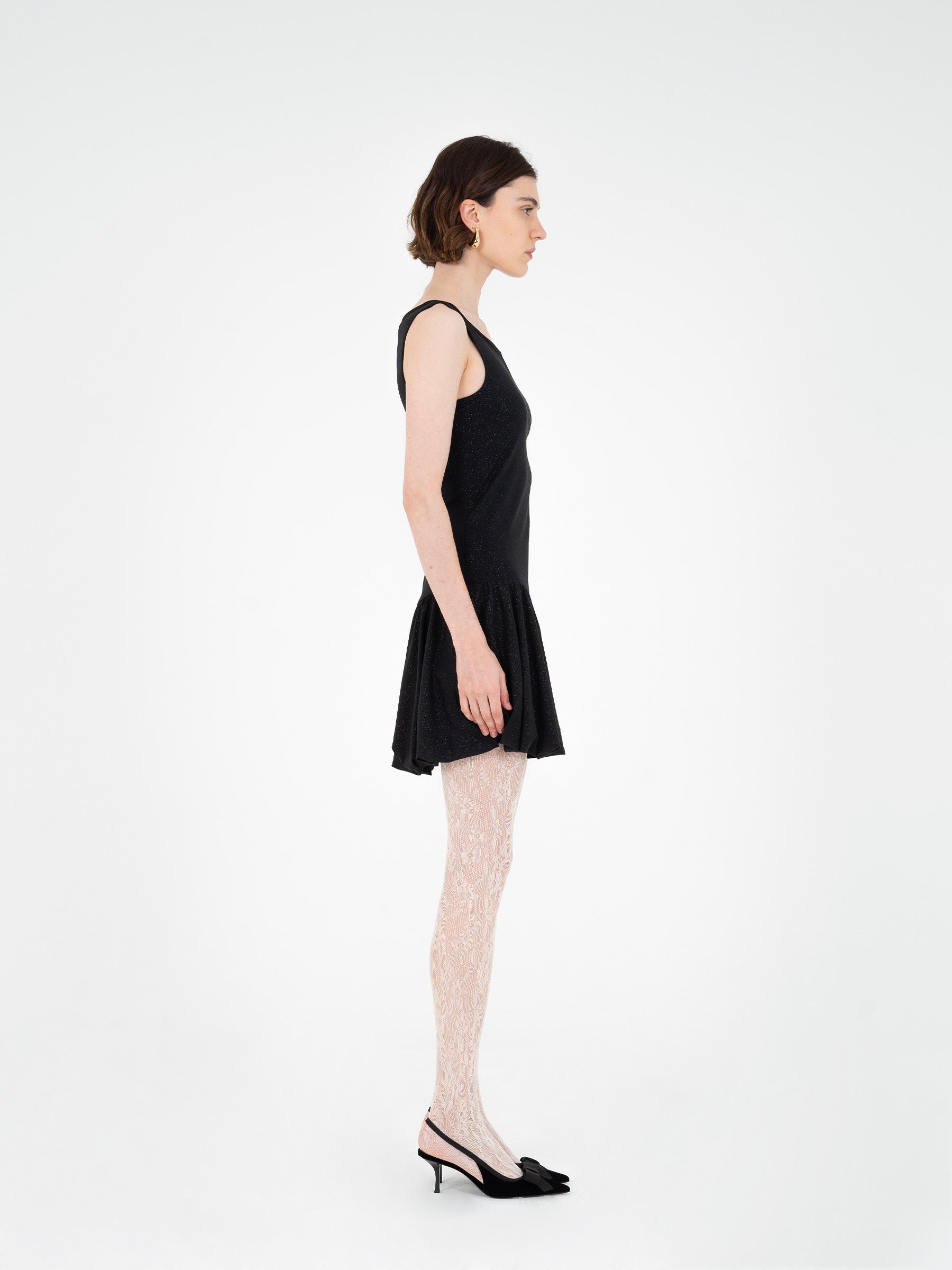 Authentic Shiny Black Mini Dress vestidos