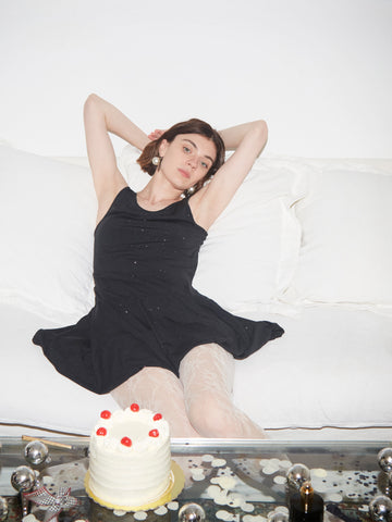 Authentic Shiny Black Mini Dress