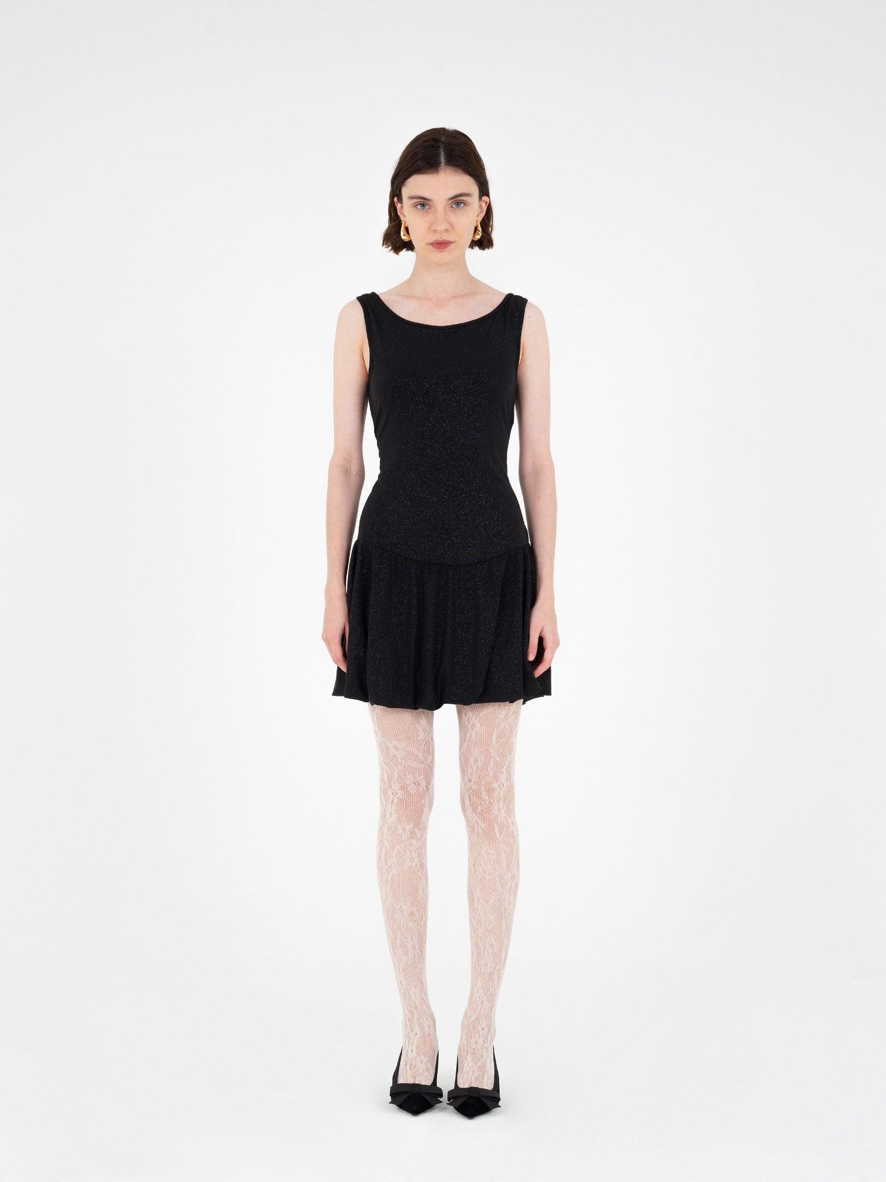 Authentic Shiny Black Mini Dress vestidos