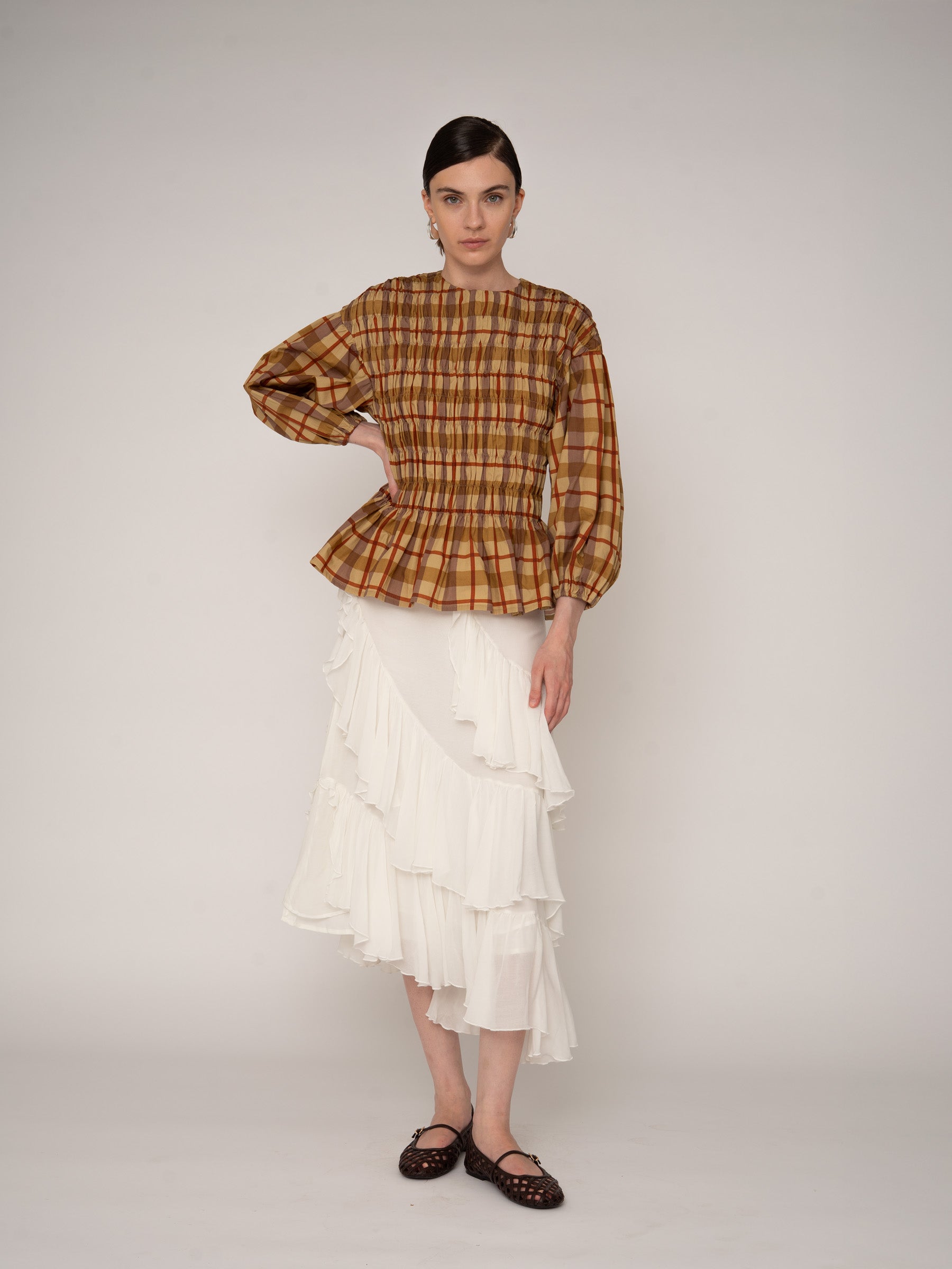 Automne Plaid Blouse top