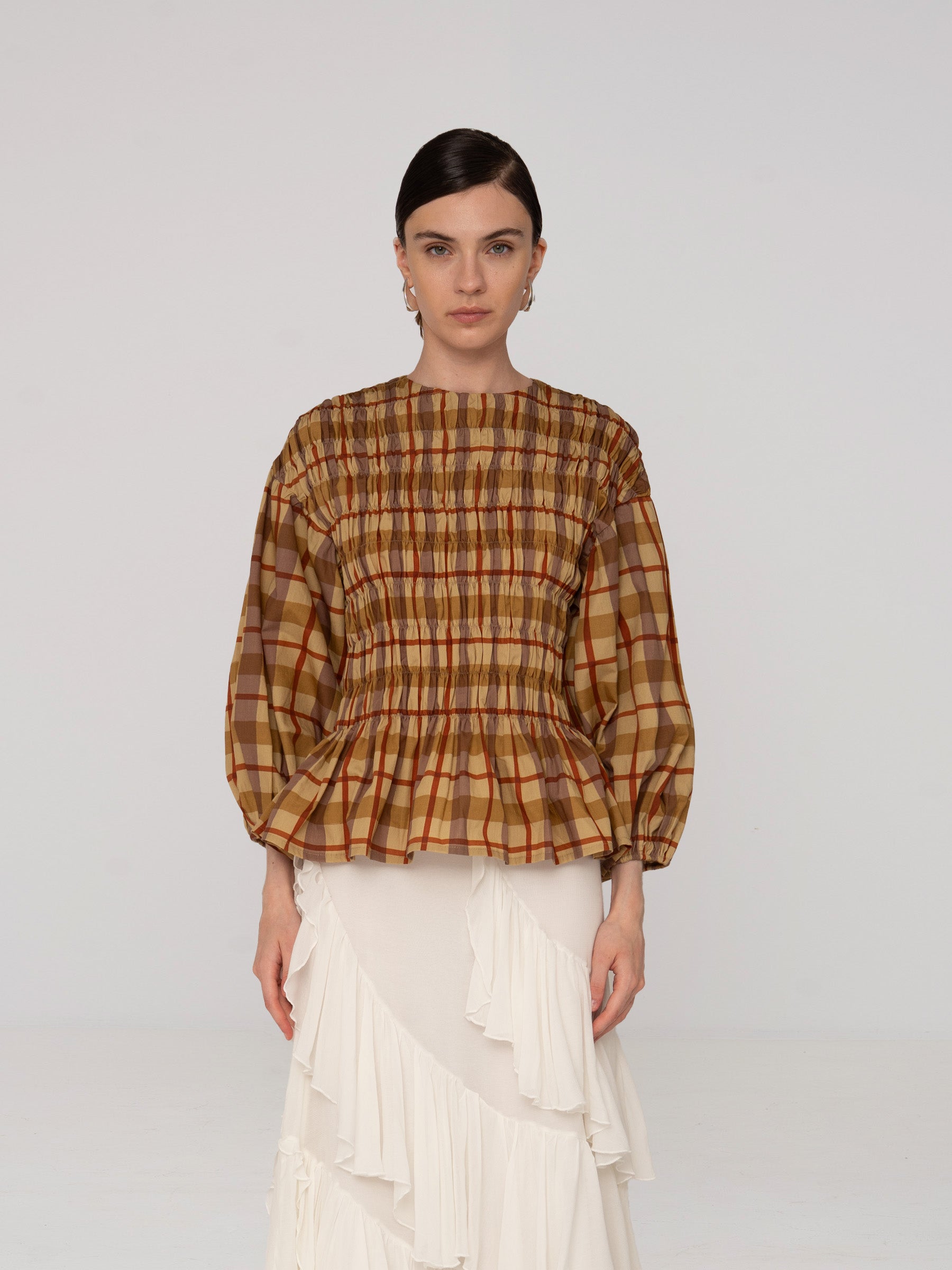 Automne Plaid Blouse top