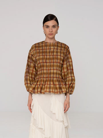 Automne Plaid Blouse